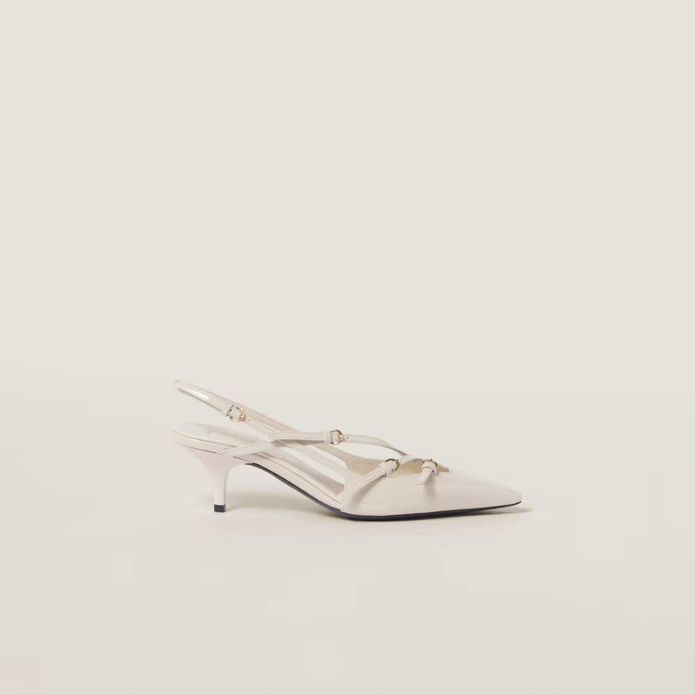 Patent Leather Slingbacks with Buckles
