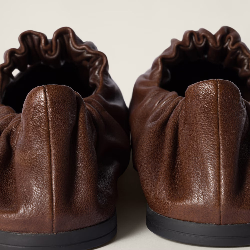 Ruches Nappa Leather Ballerinas