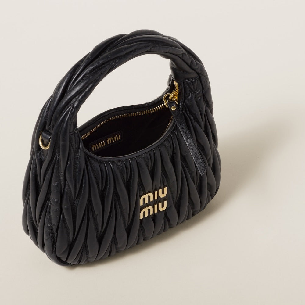 Miu Miu Wander Matelassé Nappa Leather Hobo Bag