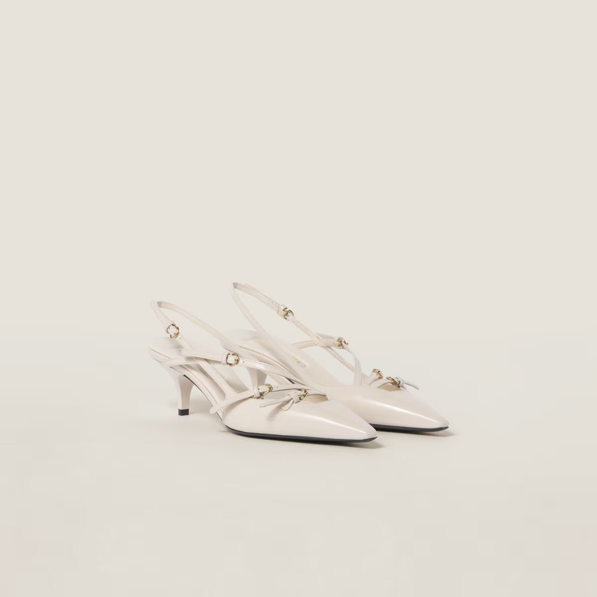 Patent Leather Slingbacks with Buckles