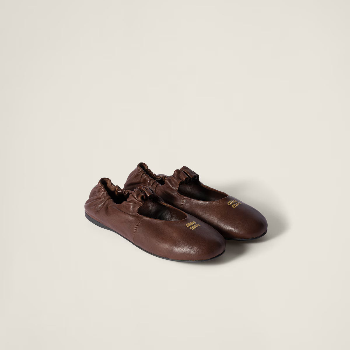 Ruches Nappa Leather Ballerinas