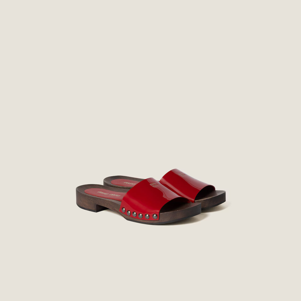 Patent leather clogs