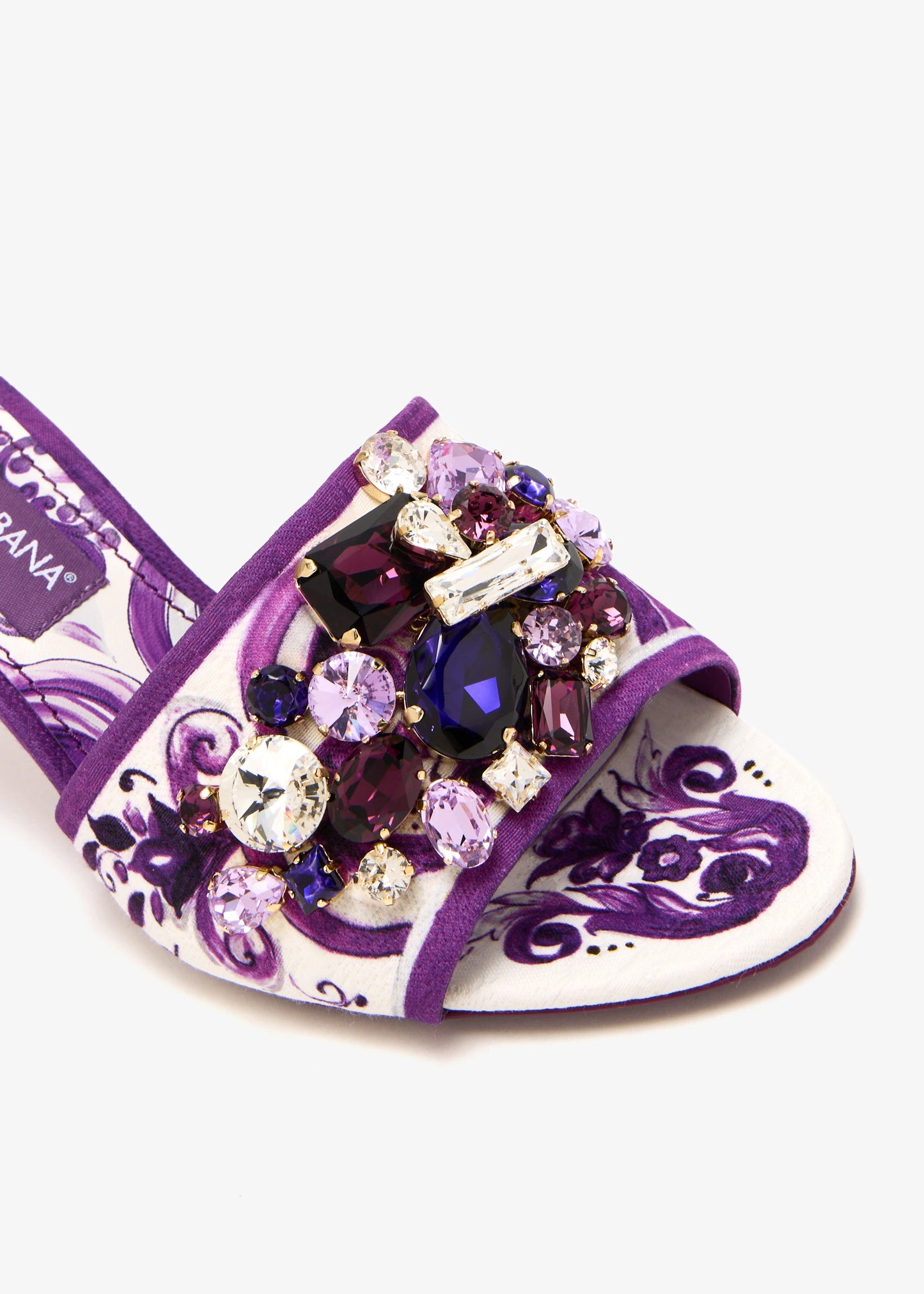 DOLCE & GABBANA Maiolica-print brocade mules