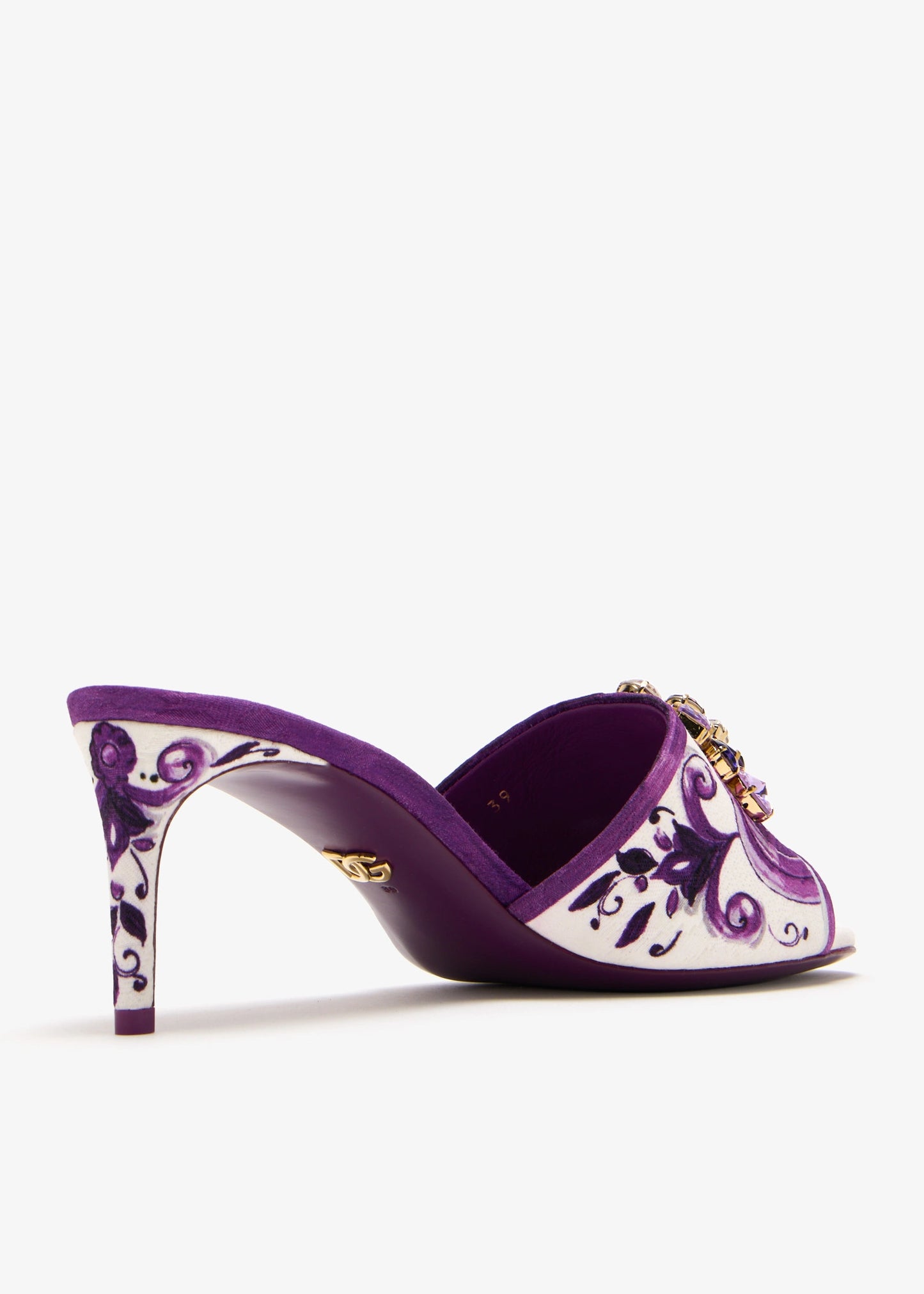 DOLCE & GABBANA Maiolica-print brocade mules