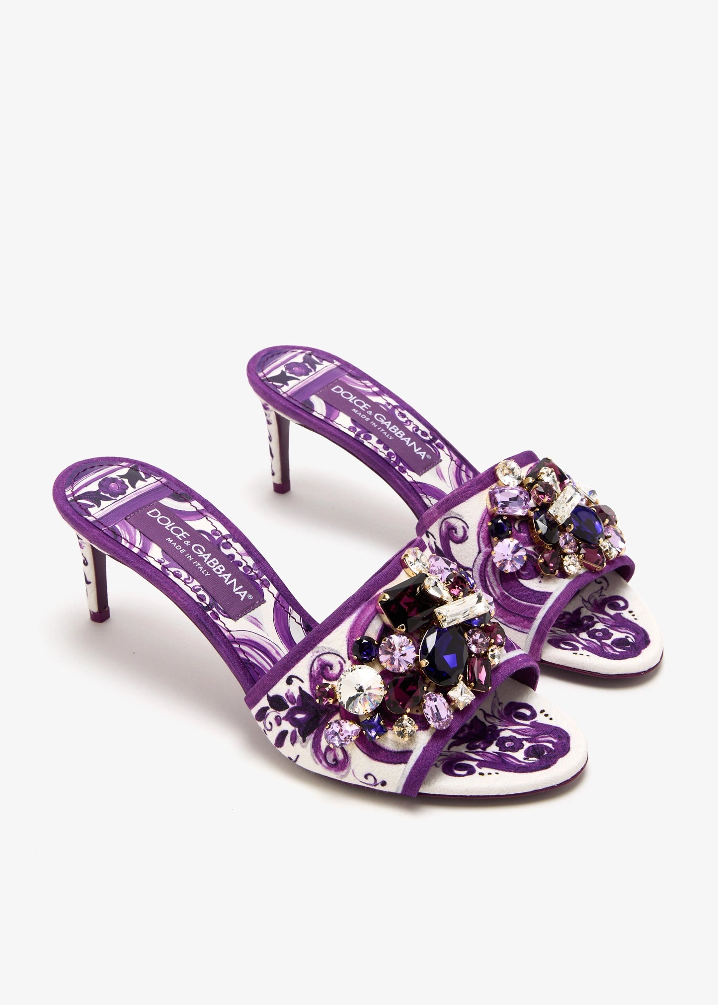 DOLCE & GABBANA Maiolica-print brocade mules