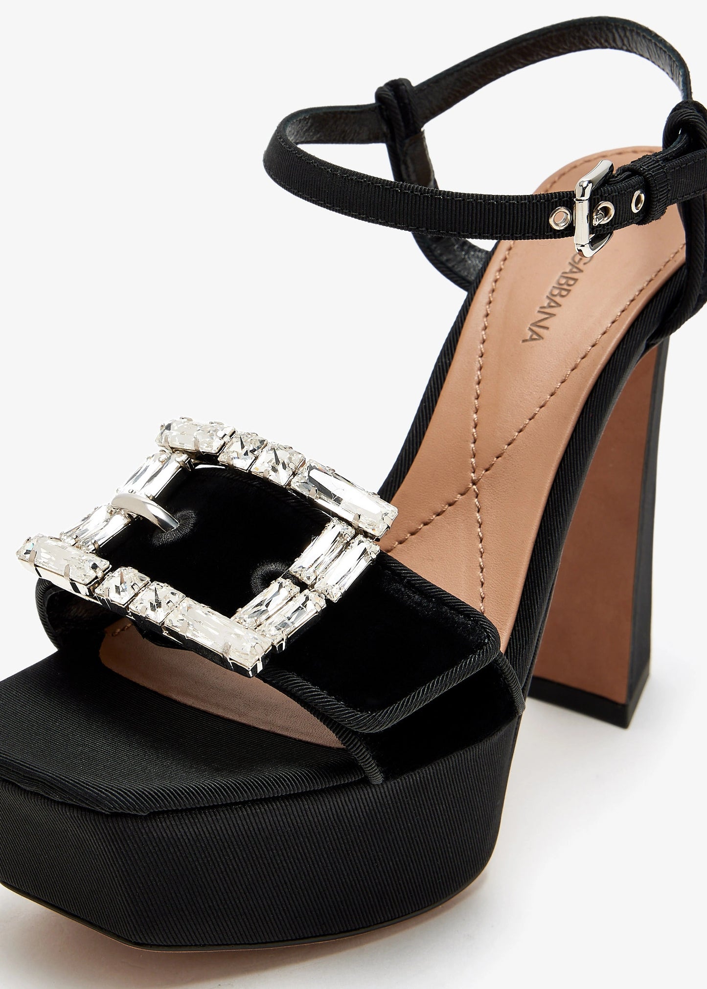 DOLCE & GABBANA Bejeweled buckle platform sandals