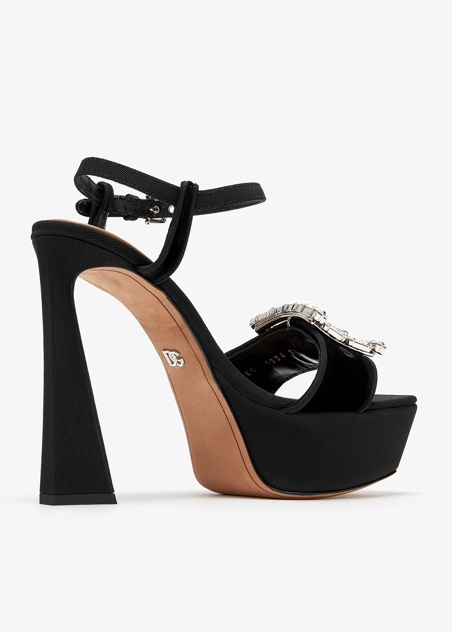 DOLCE & GABBANA Bejeweled buckle platform sandals