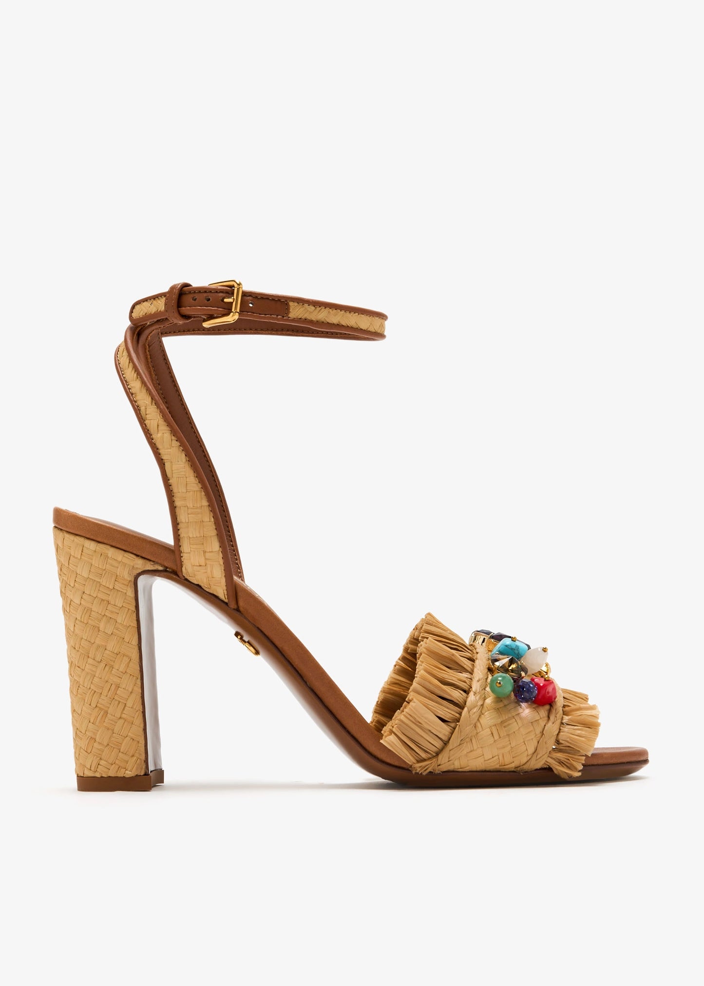 DOLCE & GABBANA Gemstone Raffia Sandals