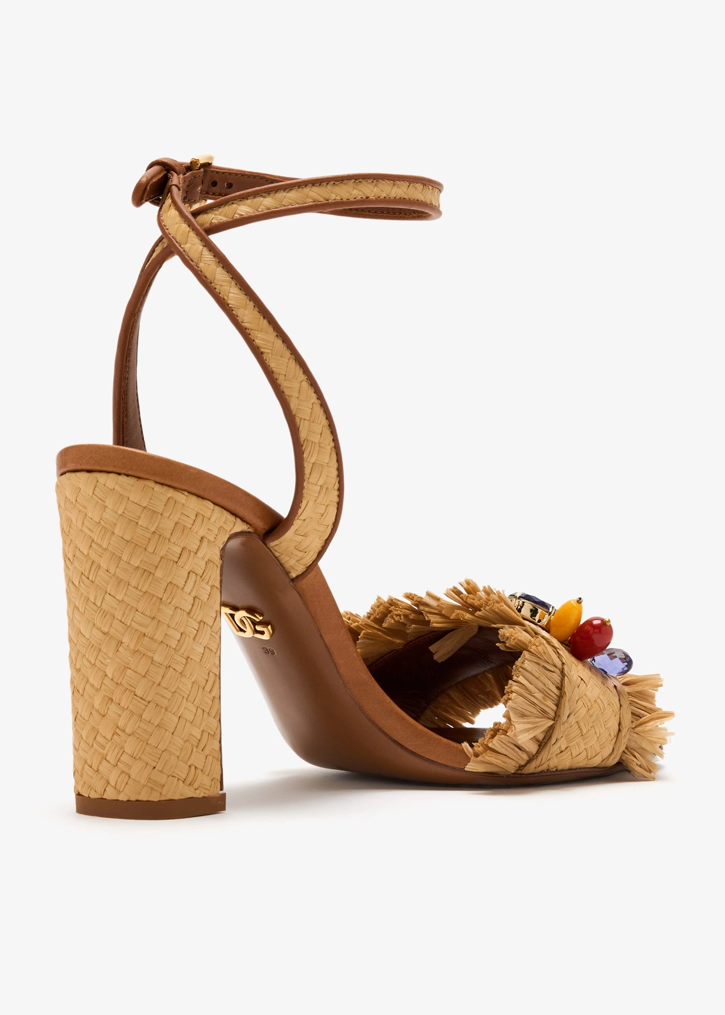 DOLCE & GABBANA Gemstone Raffia Sandals