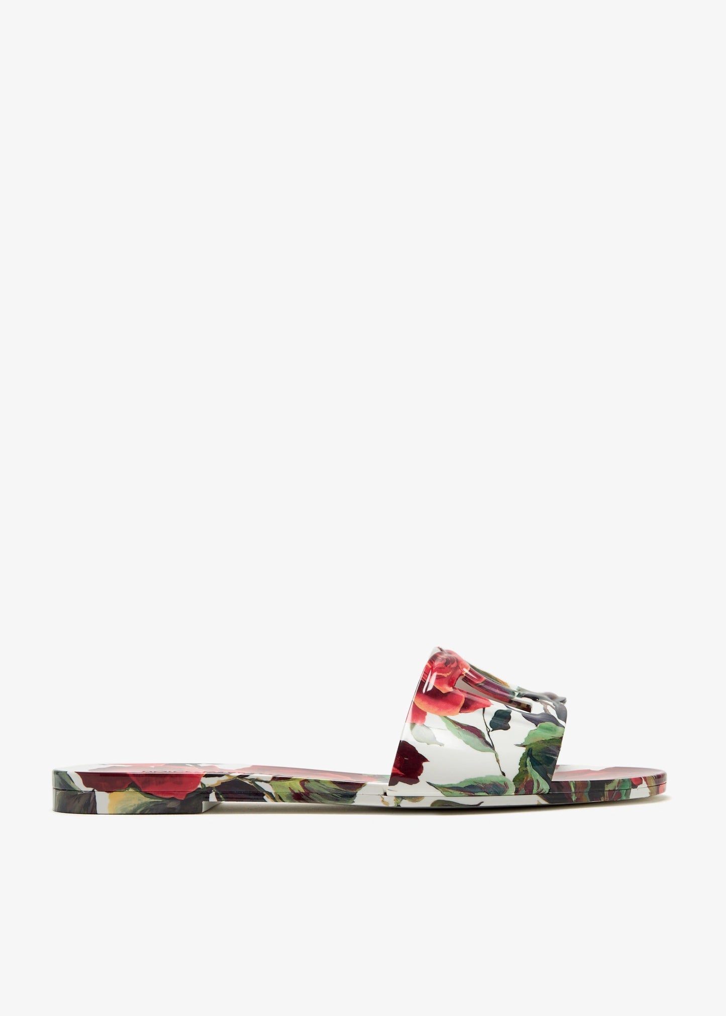 DOLCE & GABBANA Bianca floral-print slide sandals