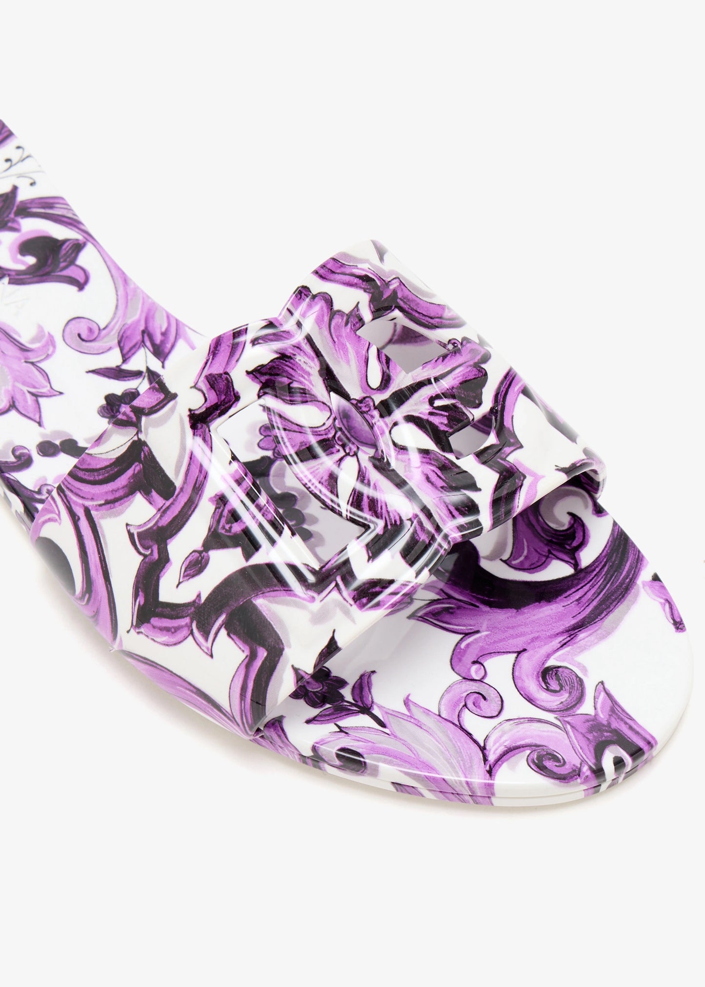 DOLCE & GABBANA Maiolica-print rubber slides