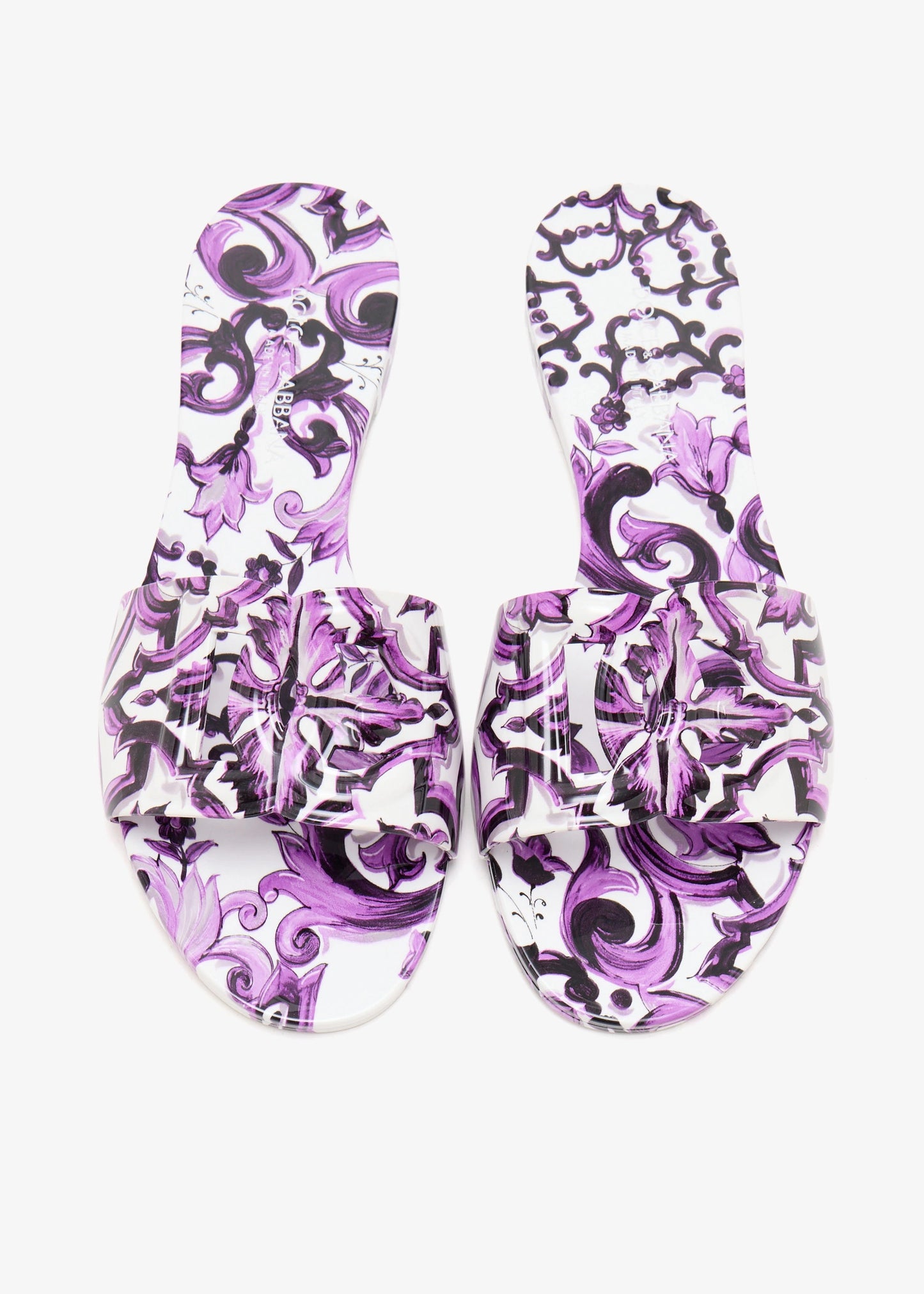 DOLCE & GABBANA Maiolica-print rubber slides