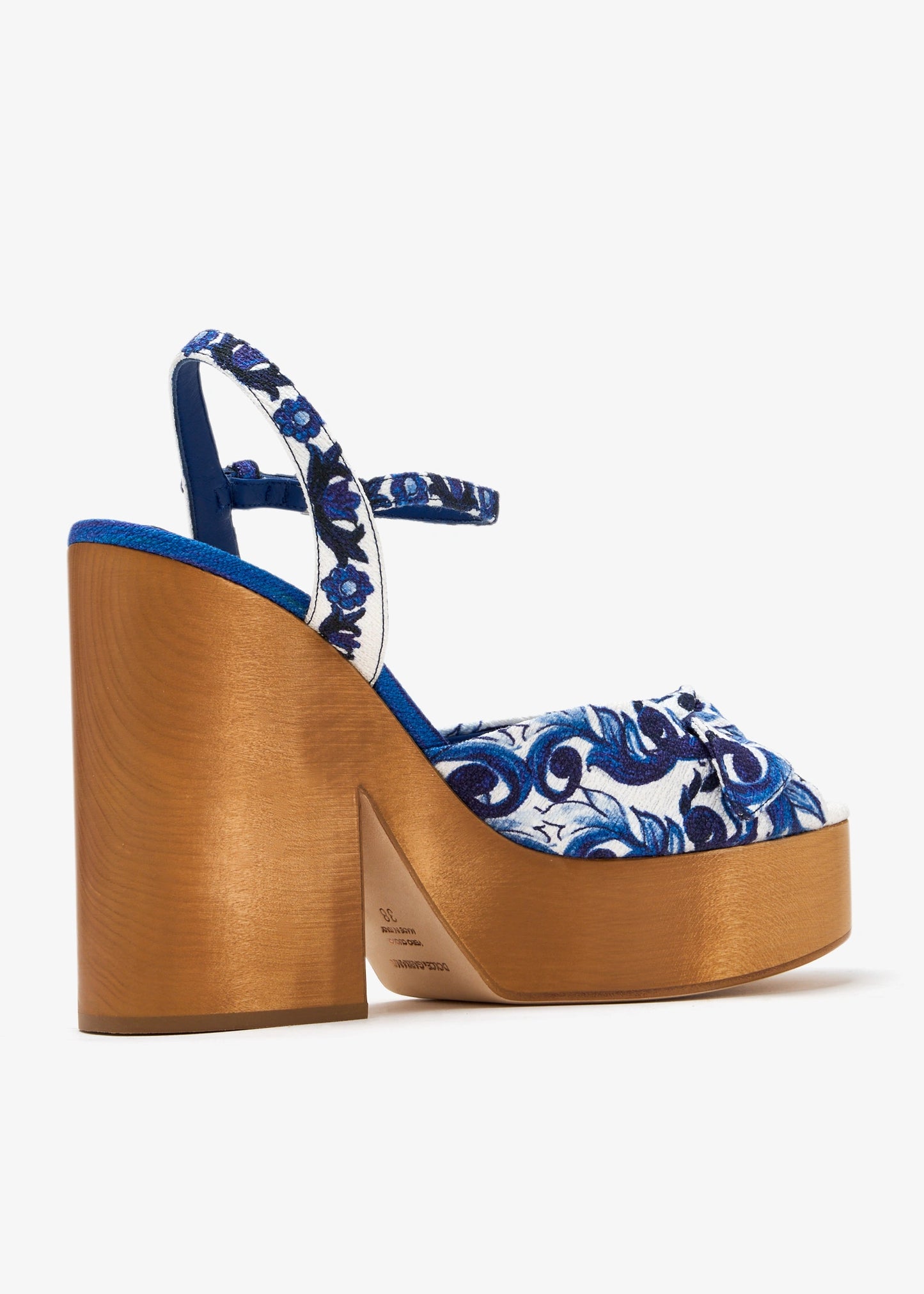 DOLCE & GABBANA Maiolica-print wedge sandals
