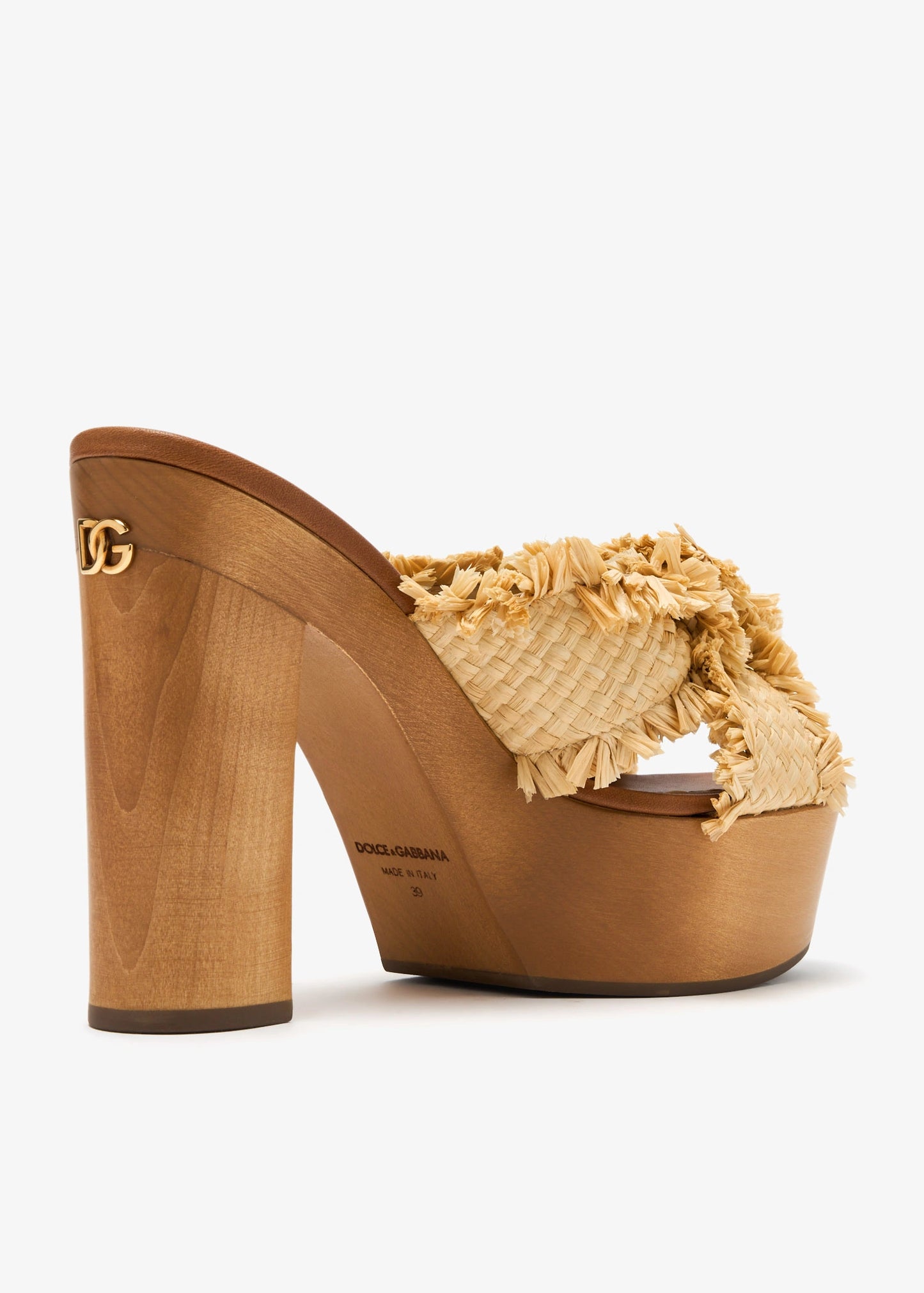 DOLCE & GABBANA Raffia wedge sandals