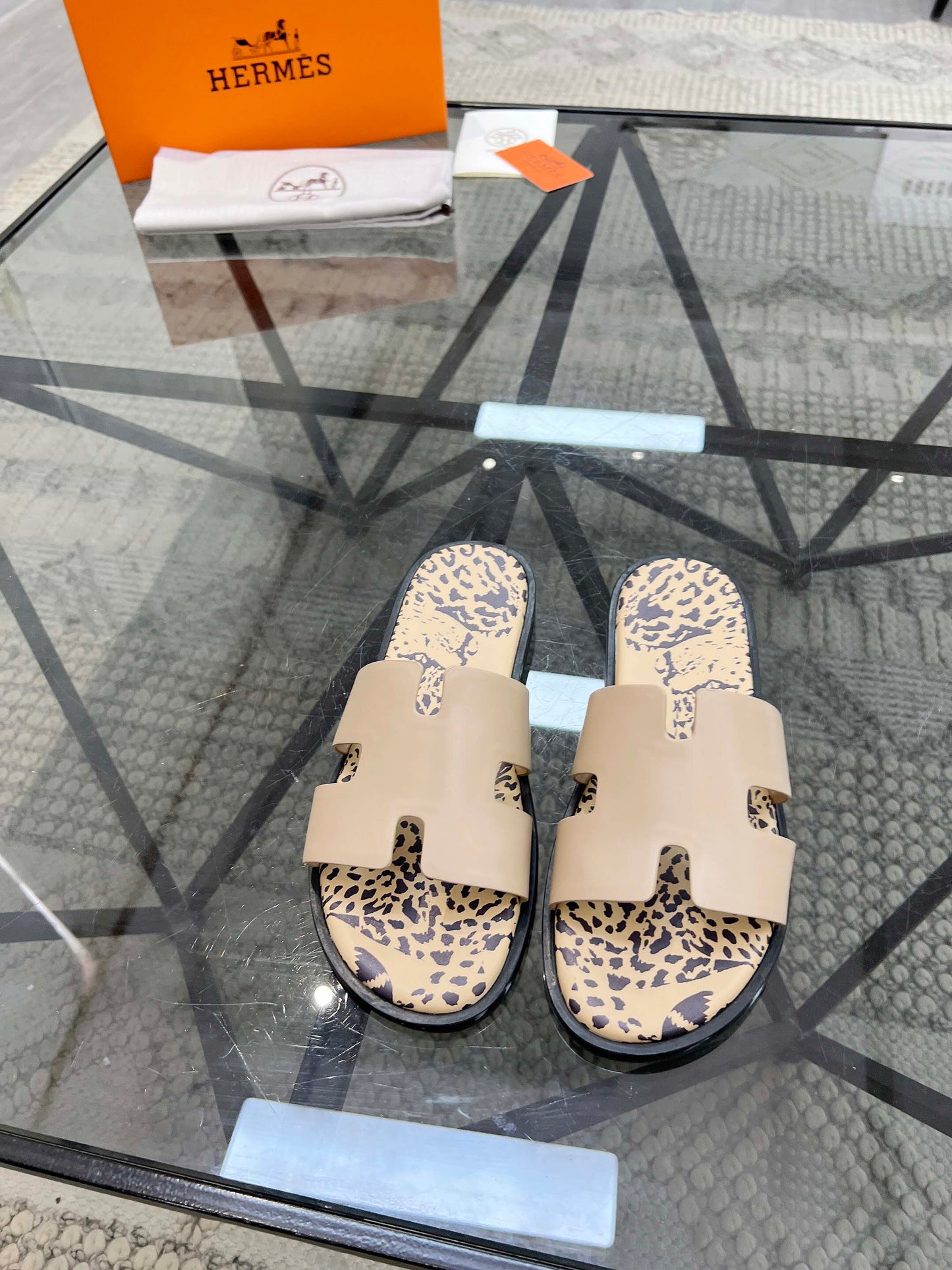 Beige Printed Sandals