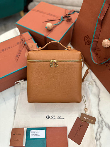 Boxy Zip-Top Leather Bag