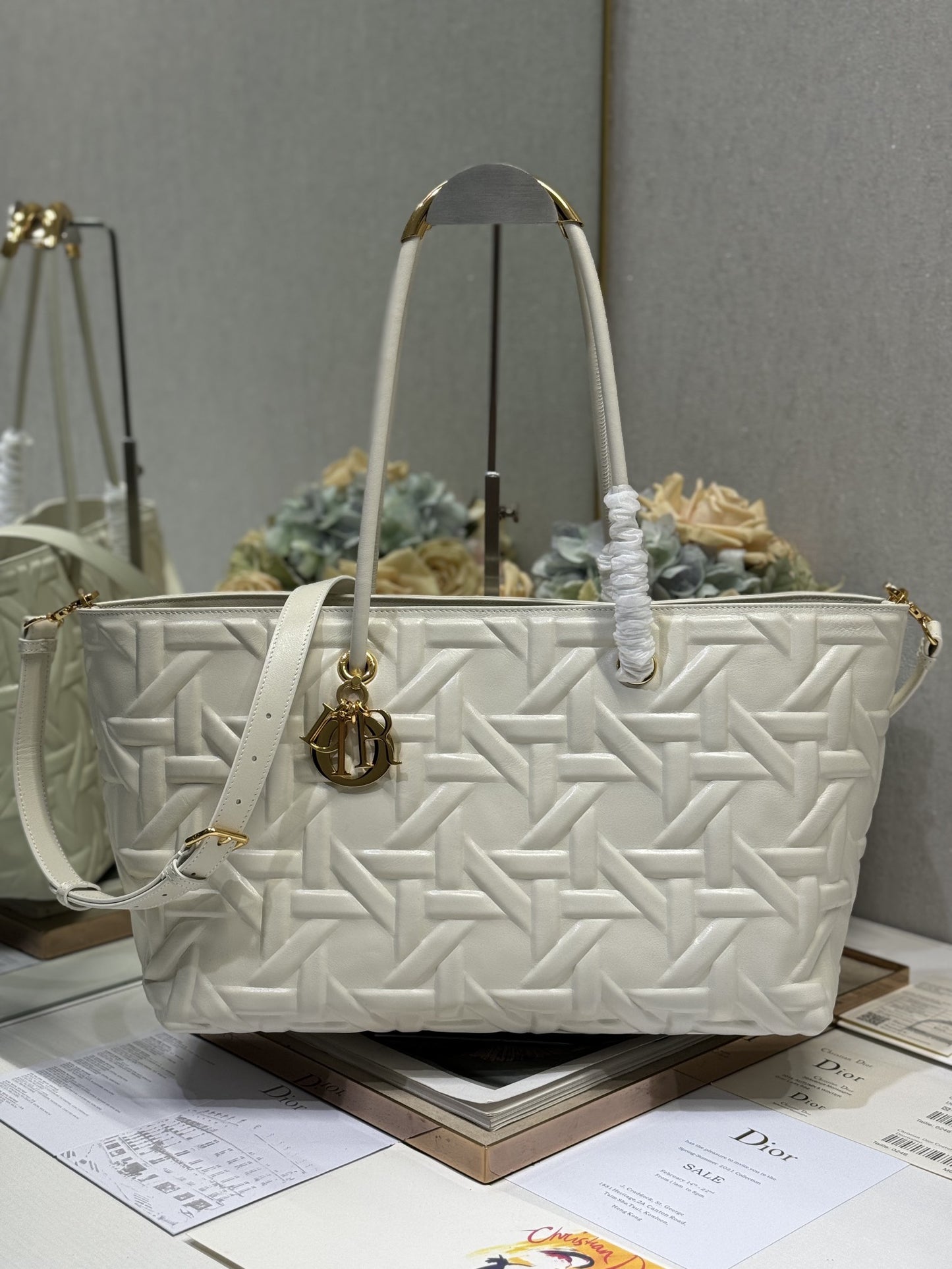 Embossed Oversized Tote with Dual Straps