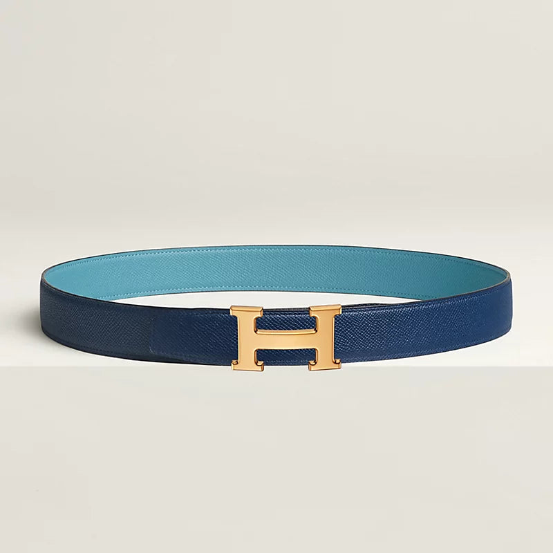 H Belt Buckle & Reversible Leather Strap 32 MM