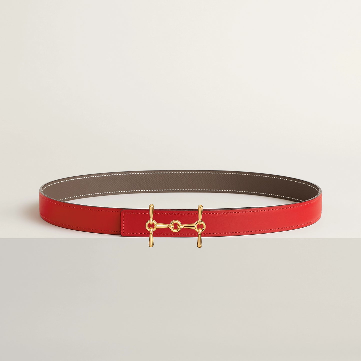 H EQUESTRE BELT BUCKLE & REVERSIBLE LEATHER STRAP 24 MM