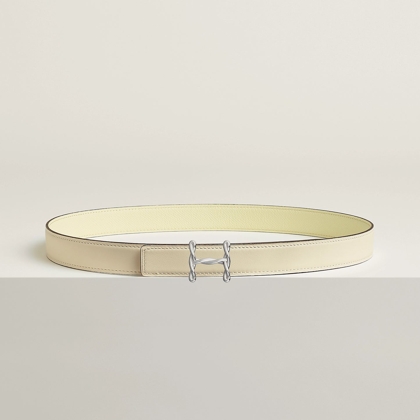 H TORSADE BELT BUCKLE & REVERSIBLE LEATHER STRAP 24 MM