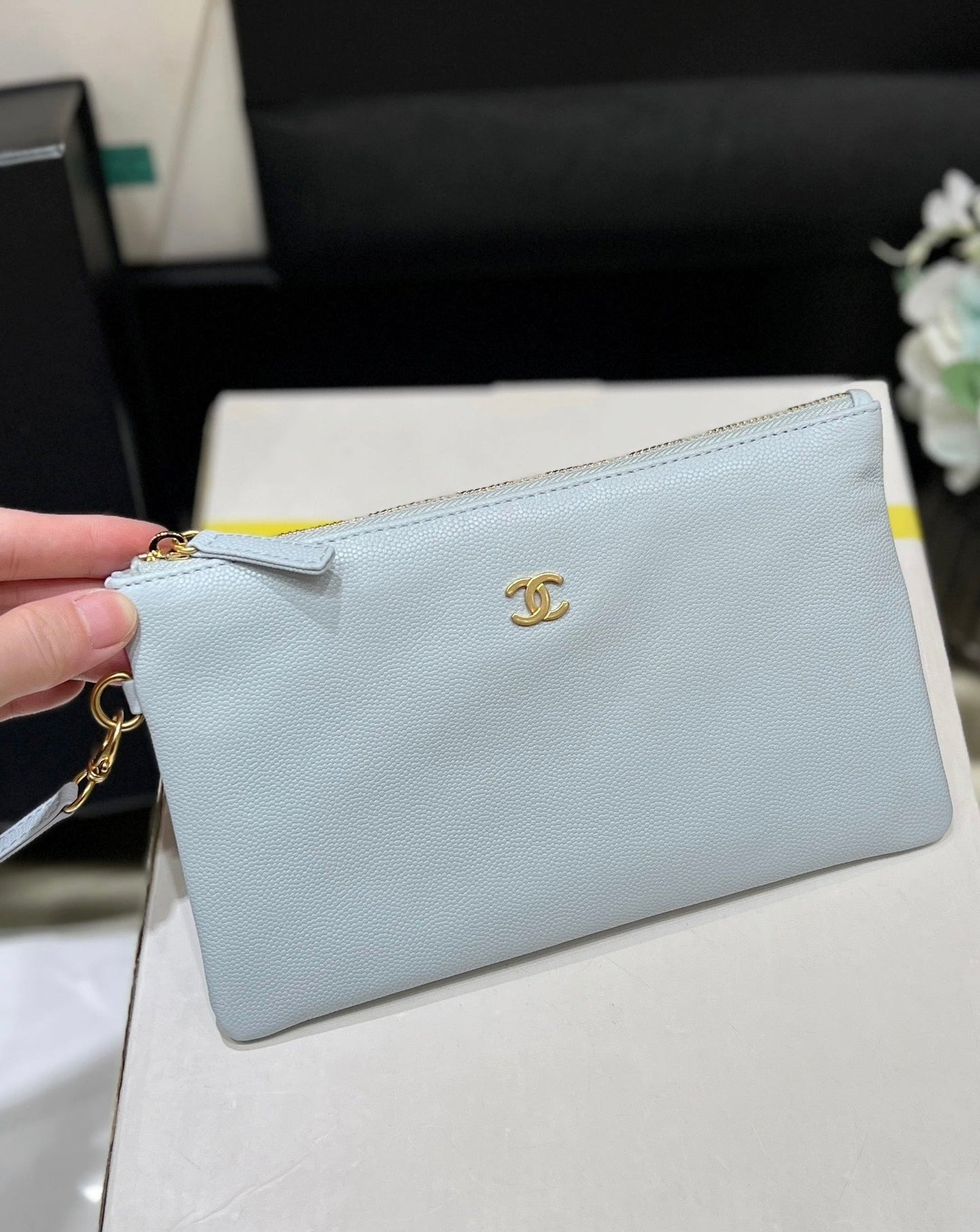 Chanel Bag Cloud Blue Grained Calfskin