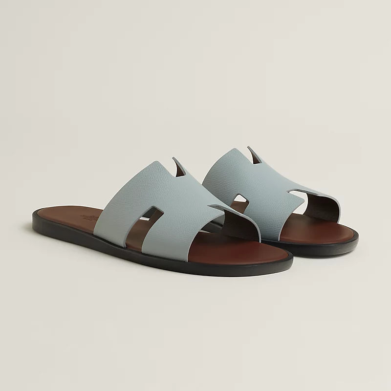 Prunoir/Noir - Bleu Brut/Chocolat Izmir sandal