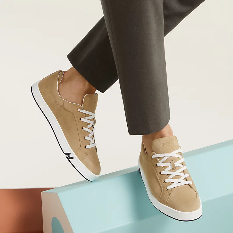 beige Lin - Brun Fumé Kid Sneaker