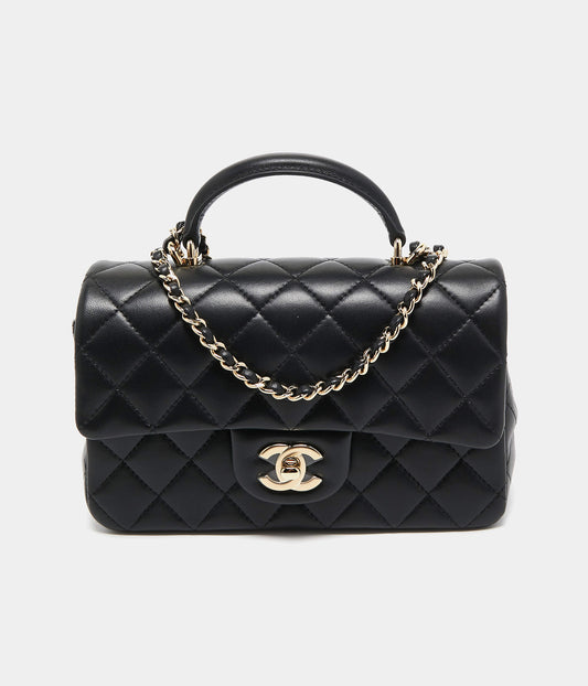 Classic Quilted Flap Bag with Top Handle