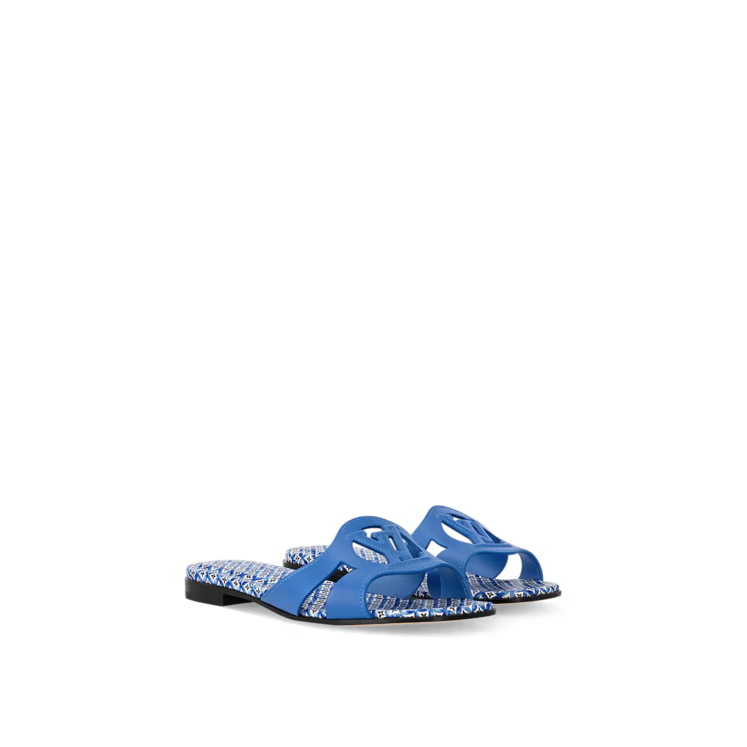 Blue LV Isola Flat Mule