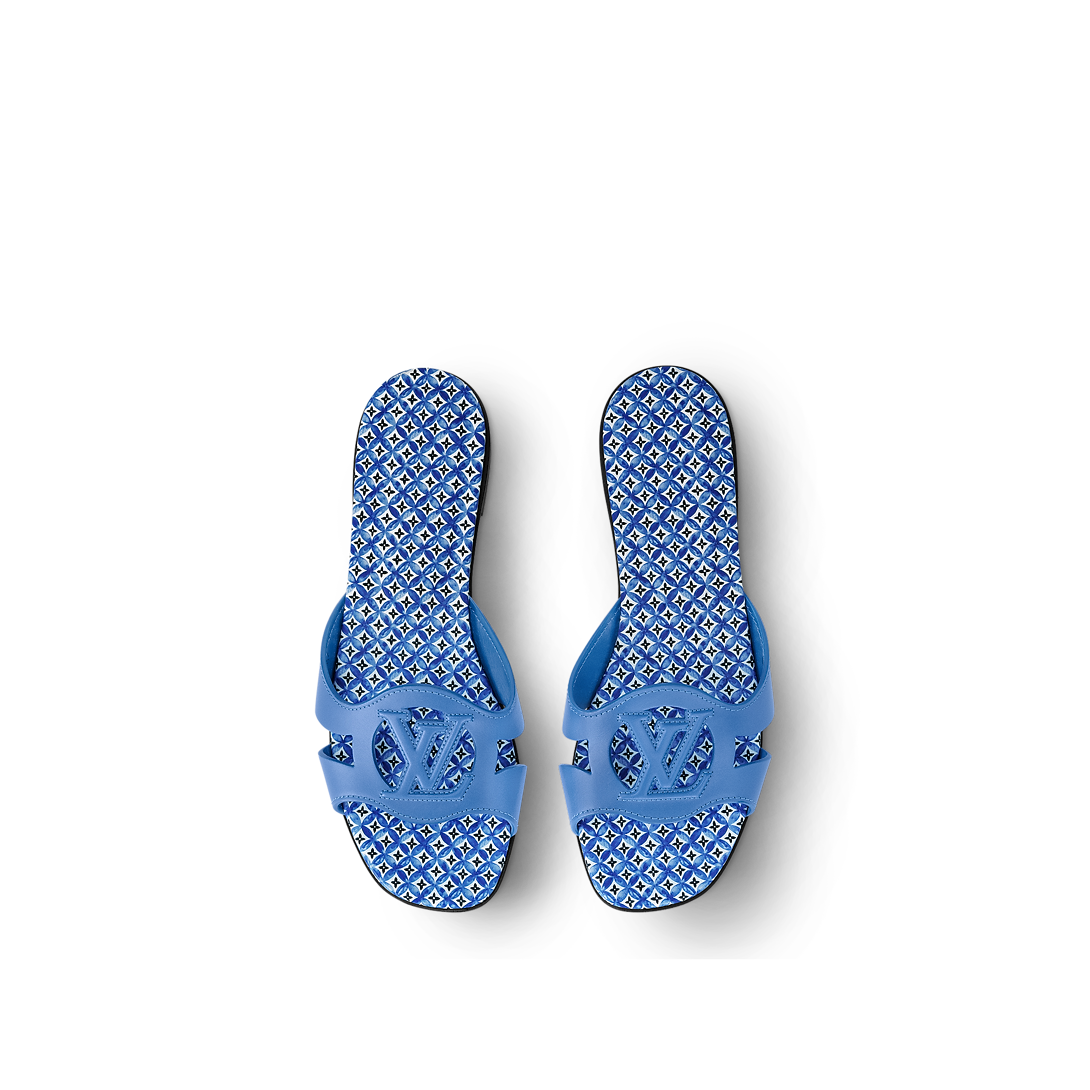 Blue LV Isola Flat Mule