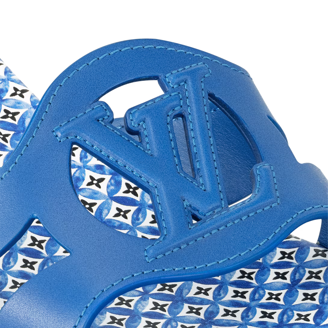 Blue LV Isola Flat Mule