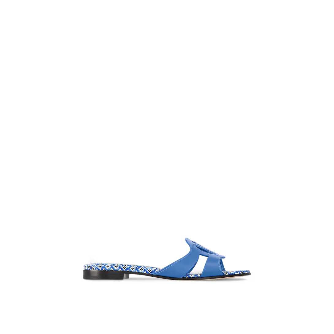 Blue LV Isola Flat Mule