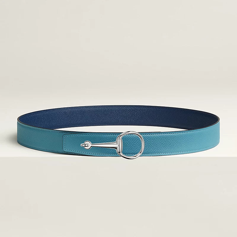 VERT-DE-GRIS / GOLD - NOIR / ÉBÈNE CASAQUE BELT BUCKLE & REVERSIBLE LEATHER STRAP 32 MM