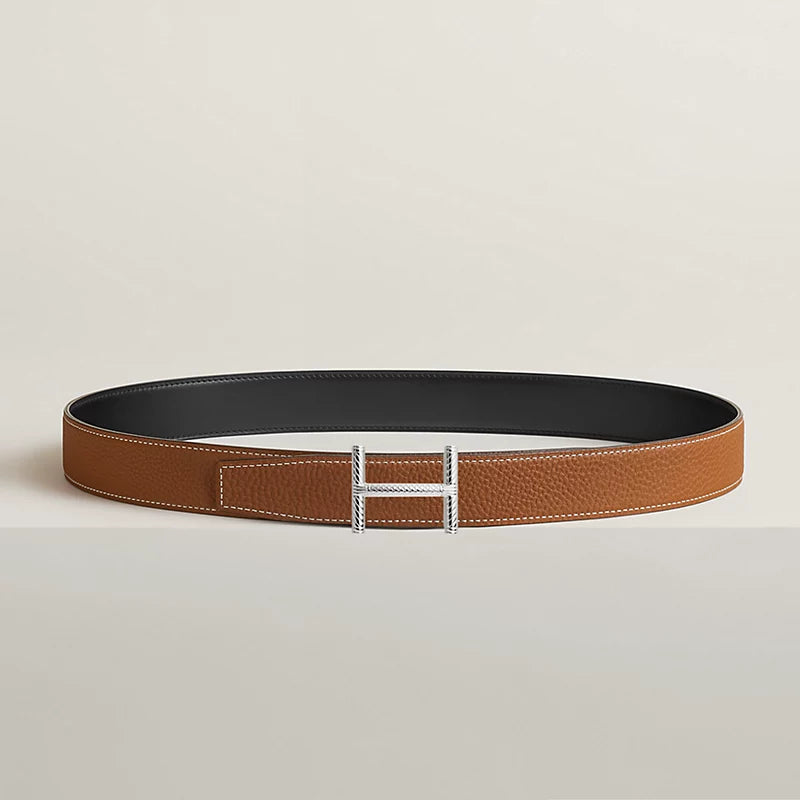 Hisseo Belt Buckle & Reversible Leather Strap 32 MM