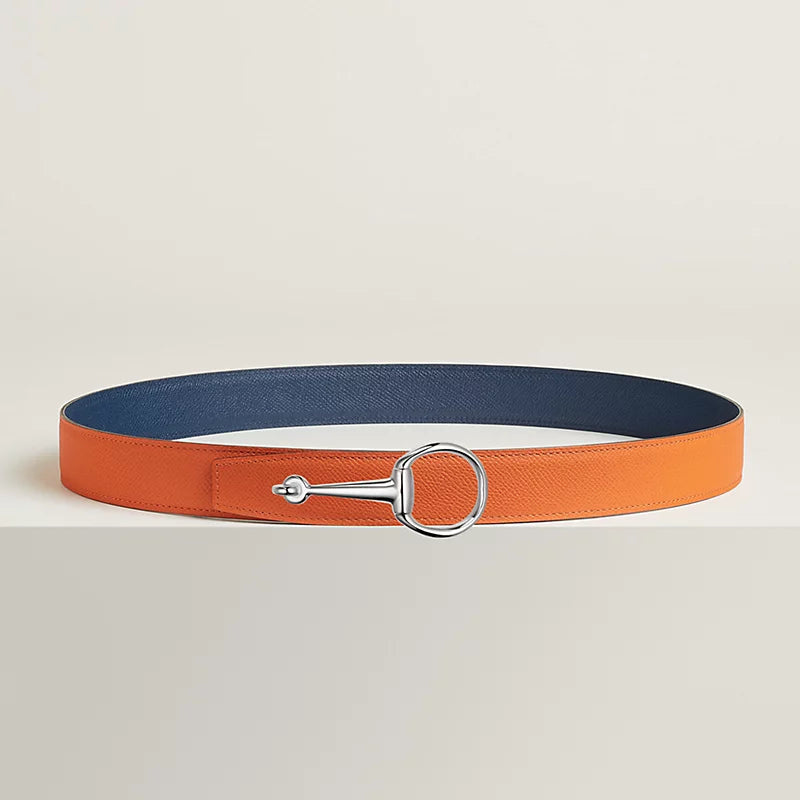VERT-DE-GRIS / GOLD - NOIR / ÉBÈNE CASAQUE BELT BUCKLE & REVERSIBLE LEATHER STRAP 32 MM