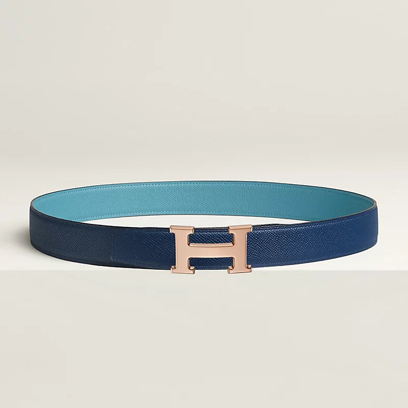 H Belt Buckle & Reversible Leather Strap 32 MM