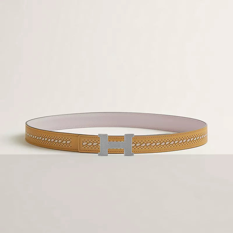Mini Constance Guillochee Belt Buckle & Reversible Leather Strap 24 MM