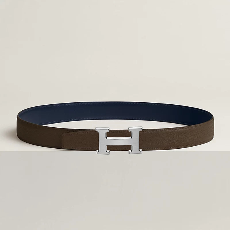 H Belt Buckle & Reversible Leather Strap 32 MM