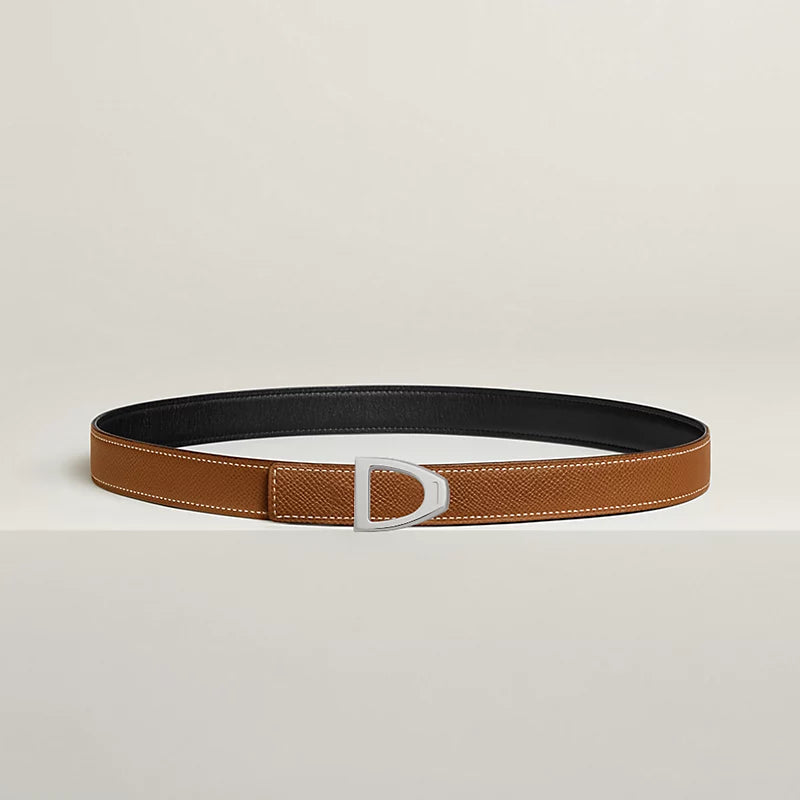 Cavaliere Belt Buckle & Reversible Leather Strap 24 MM