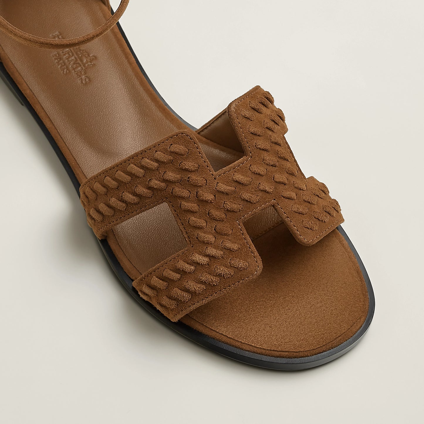 Brun Fumé & Rose Antique HERMES Santorini Sandal