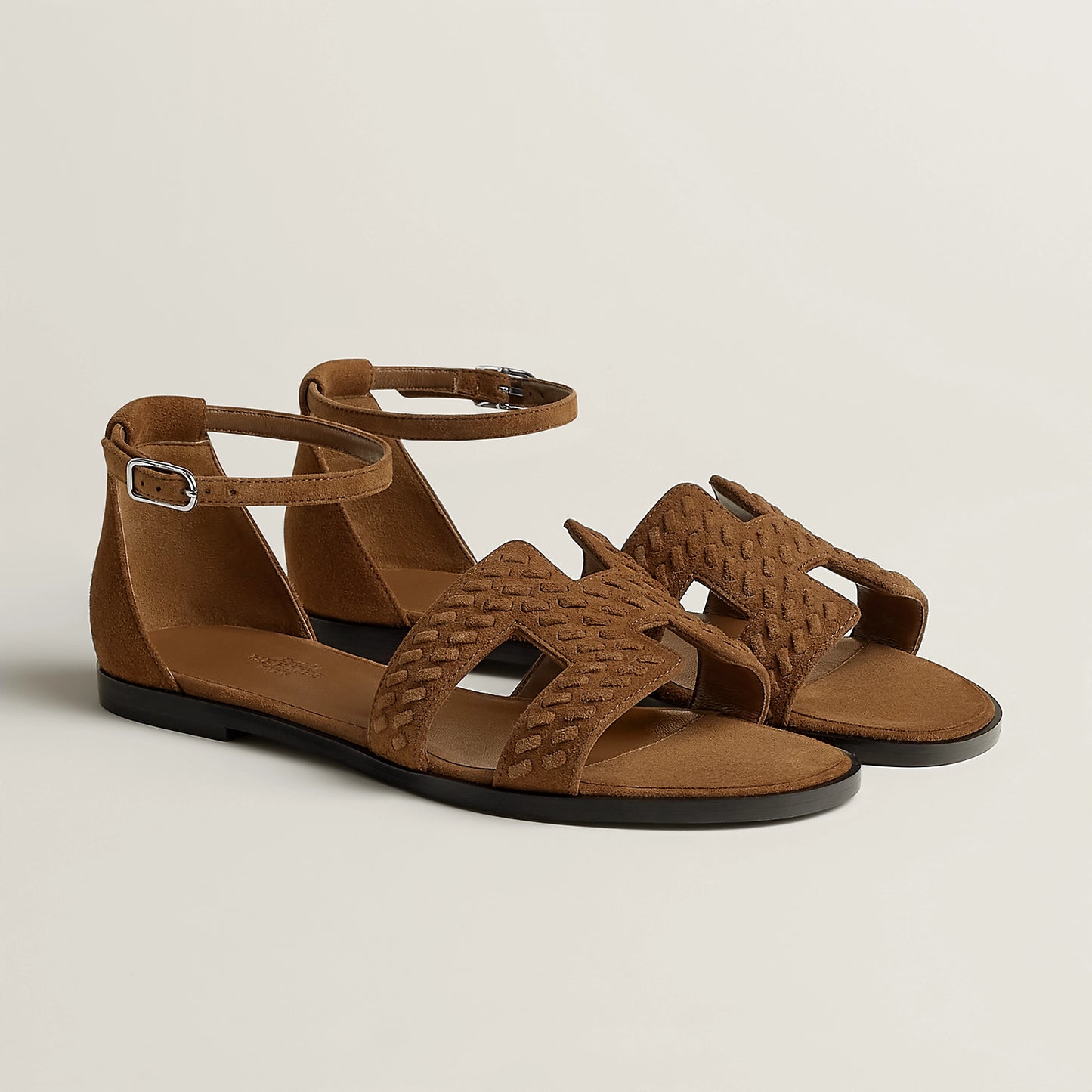 Brun Fumé & Rose Antique HERMES Santorini Sandal
