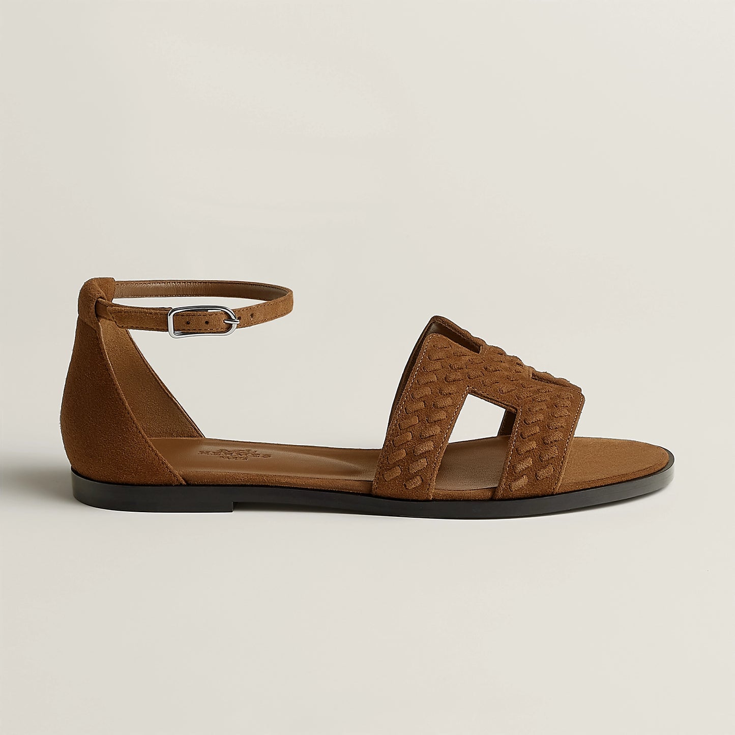 Brun Fumé & Rose Antique HERMES Santorini Sandal