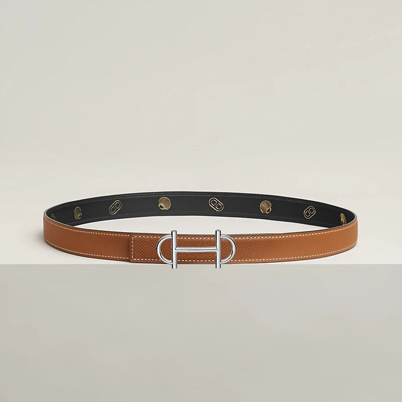 Gamma Belt Buckle & Reversible Leather Strap 24 MM