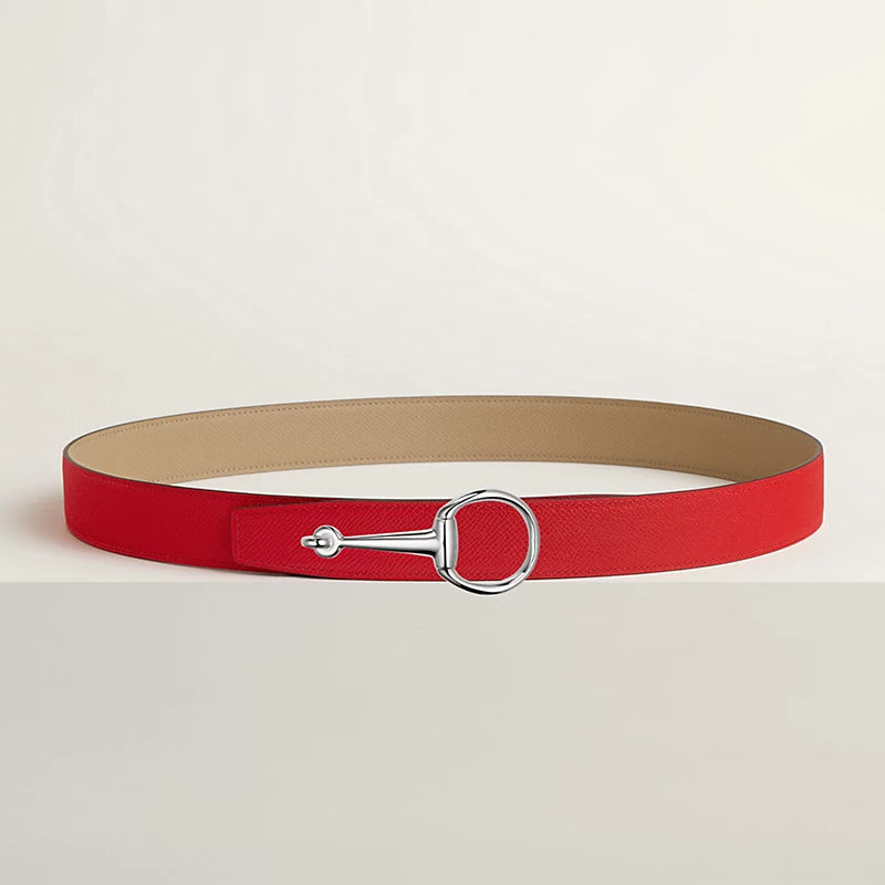 VERT-DE-GRIS / GOLD - NOIR / ÉBÈNE CASAQUE BELT BUCKLE & REVERSIBLE LEATHER STRAP 32 MM