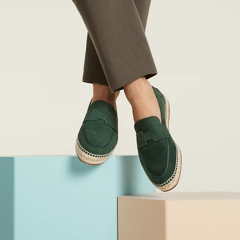 Vert Bouteille - Beige Sable Trip Espadrille