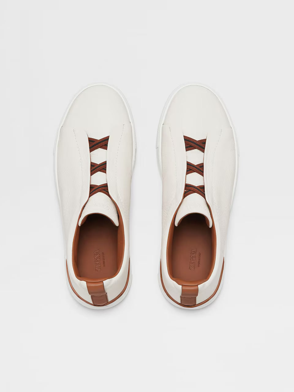 Off White - White ZEGNA Deerskin Triple Stitch™ Sneakers