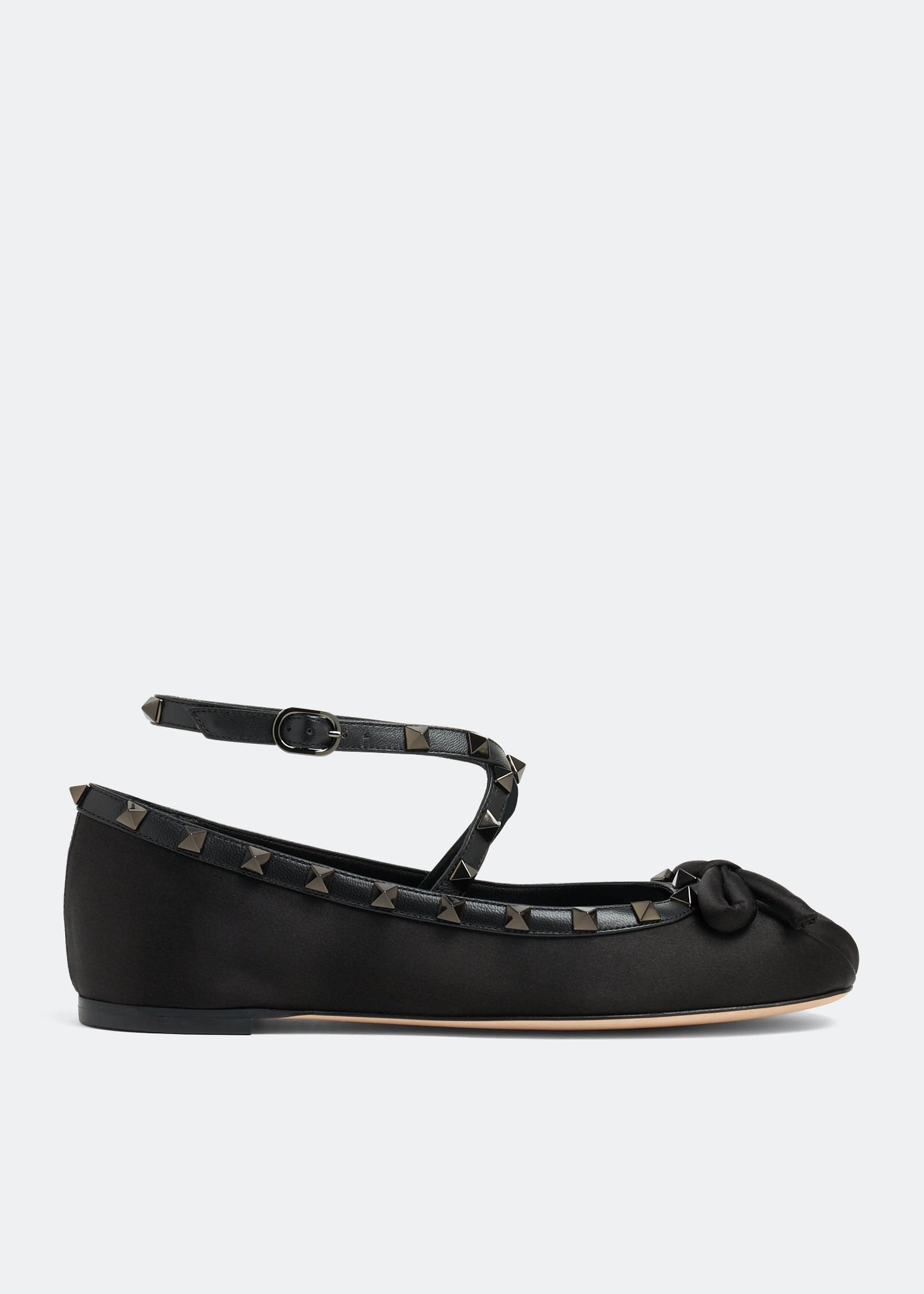 Valentino Garavani Rockstud satin ballerinas