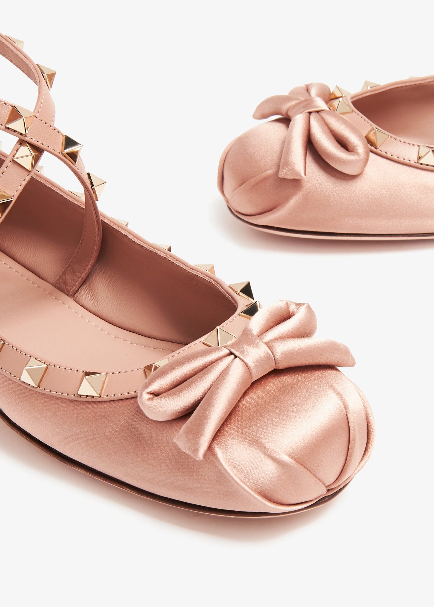 Valentino Garavani Rockstud satin ballerinas