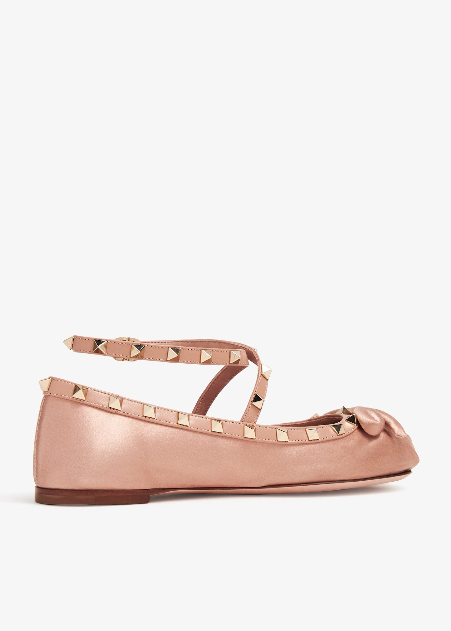 Valentino Garavani Rockstud satin ballerinas