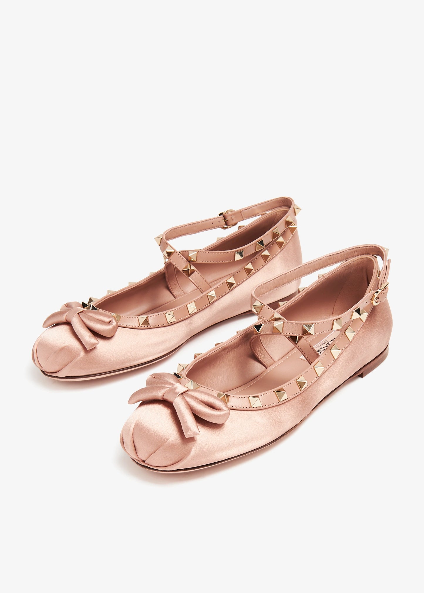 Valentino Garavani Rockstud satin ballerinas